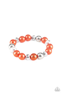 Paparazzi Very VIP Orange Pearl Stretch Bracelet