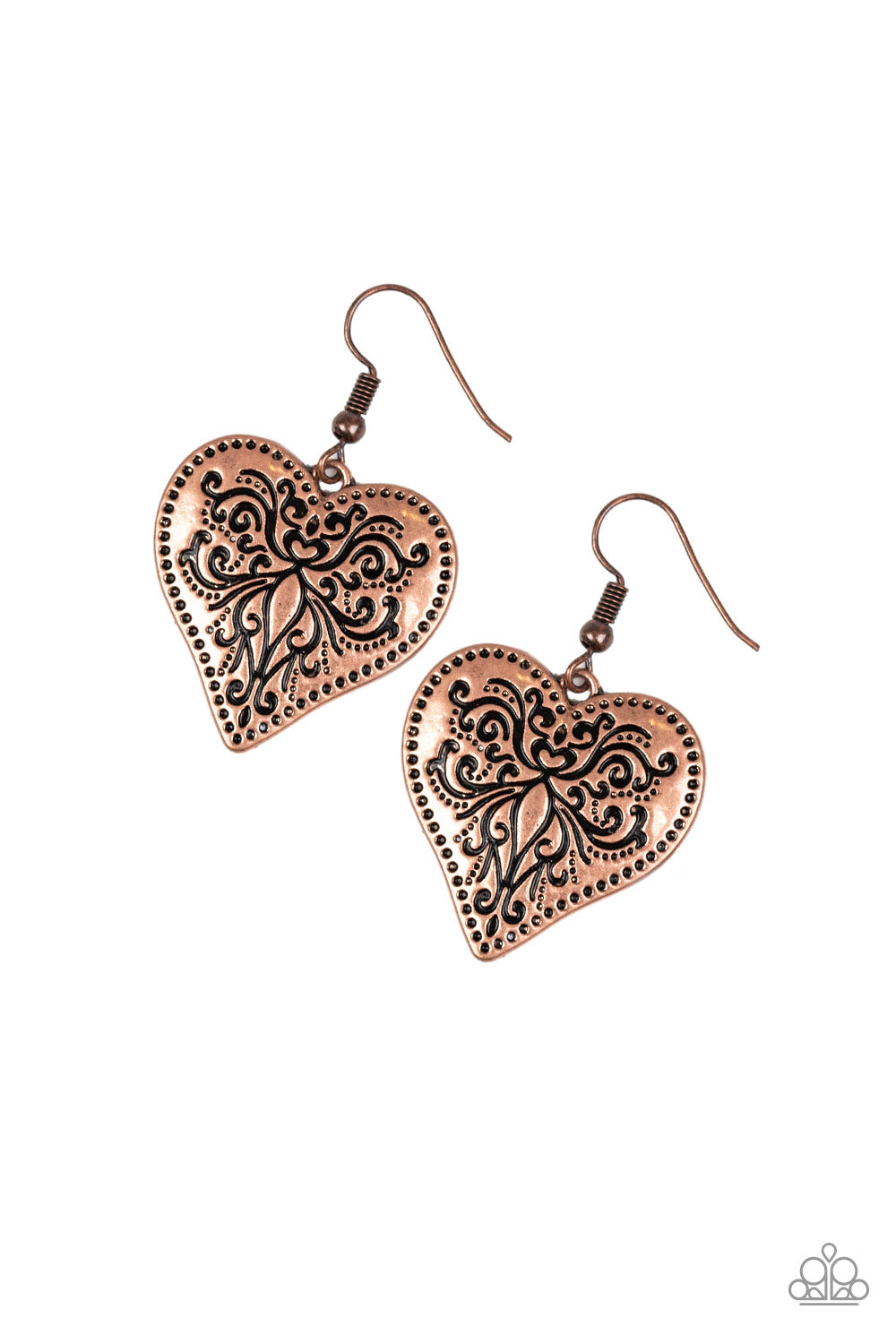 Paparazzi Western Heart Cooper Earrings