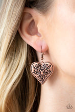 Load image into Gallery viewer, Paparazzi Western Heart Cooper Earrings
