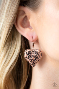 Paparazzi Western Heart Cooper Earrings