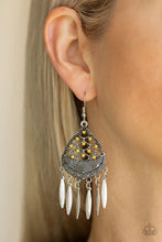 Load image into Gallery viewer, Paparazzi Wolf Den Yellow Earrings
