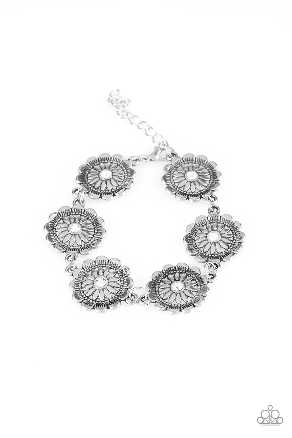 Paparazzi Funky Flower Child White Clasp Bracelet