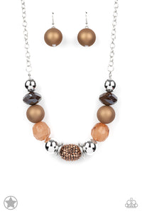 Paparazzi Blockbuster - A Warm Welcome - Brown and Cooper Necklace