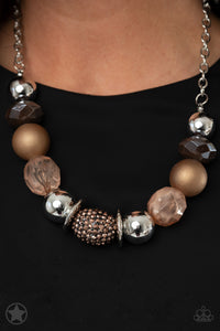 Paparazzi Blockbuster - A Warm Welcome - Brown and Cooper Necklace