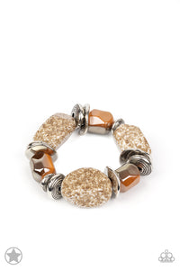 Paparazzi Glaze of Glory - Peach Brown Blockbuster Bracelet