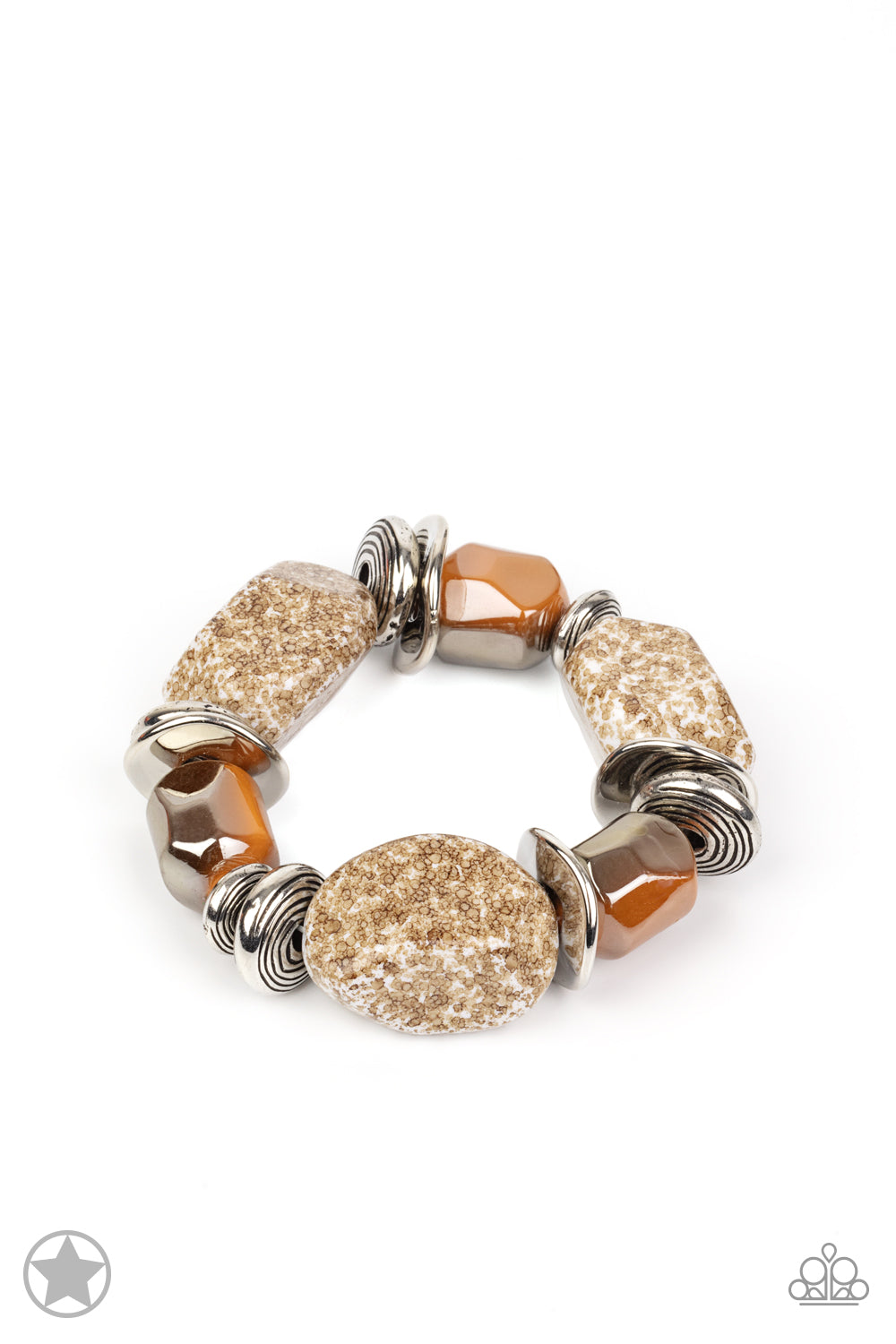 Paparazzi Glaze of Glory - Peach Brown Blockbuster Bracelet