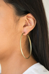 Paparazzi 5th Avenue Attitude - Brass Hoop Earrings