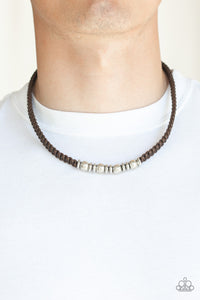 Metal Mechanics Men's Brown and Metal Urban Necklace