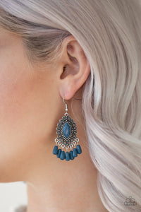 Paparazzi Private Villa Blue Earrings