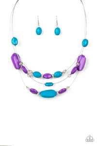 Radiant Reflections Multicolor Blue and Purple Necklace