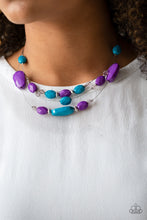 Load image into Gallery viewer, Radiant Reflections Multicolor Blue and Purple Necklace
