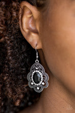 Load image into Gallery viewer, Paparazzi Reign Supreme Black Filigree Earrings
