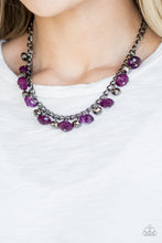 Load image into Gallery viewer, Runway Rebel and Gunmetal Black Short Necklace - Choose Green, Pink, or Red
