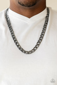 Paparazzi Undefeated Men's Black Chain Necklace