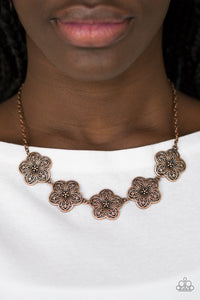 Paparazzi - Garden Groove - Cooper Flower Necklace