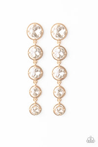 Paparazzi Drippin in Starlight Gold Post Rhinestone