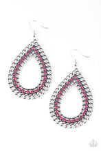 Load image into Gallery viewer, Paparazzi Mechanical Marvel Pink Teardrop Shape Earrings
