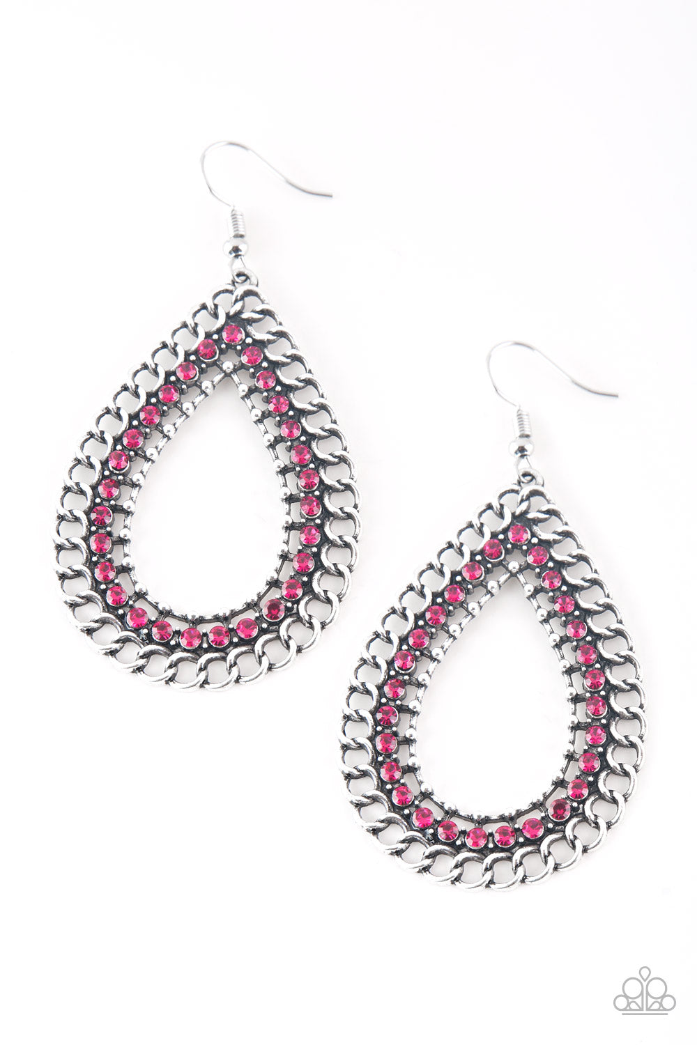 Paparazzi Mechanical Marvel Pink Teardrop Shape Earrings