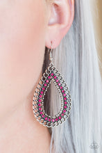 Load image into Gallery viewer, Paparazzi Mechanical Marvel Pink Teardrop Shape Earrings
