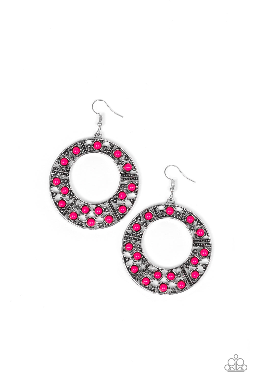 Paparazzi San Diego Samba Pink Large Hoop Earrings