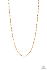 Paparazzi Mardi Gras Men's Gold Ball Chain Necklace