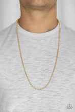 Load image into Gallery viewer, Paparazzi Mardi Gras Men&#39;s Gold Ball Chain Necklace
