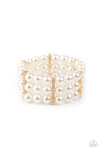 Load image into Gallery viewer, Modern Day Majesty White Pearl and Gold Bracelet
