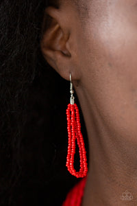 Right As Rainforest Red Seed Bead Necklace