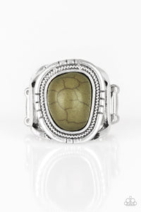 Paparazzi Out of the Range - Olive Green Stone Ring