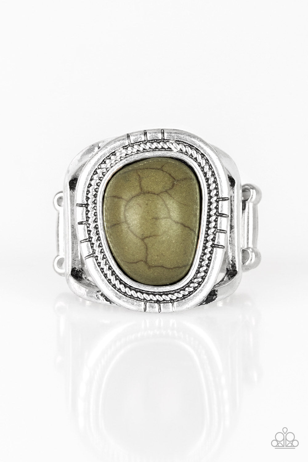 Paparazzi Out of the Range - Olive Green Stone Ring