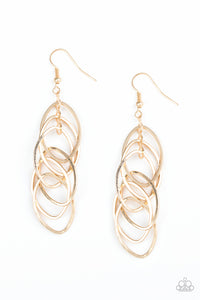 Paparazzi Tangle Tango Gold Earrings