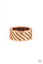 Load image into Gallery viewer, Paparazzi The Cavalier Men&#39;s Cooper Ring with Diagonal Pattern and Antique Finish
