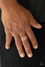 Load image into Gallery viewer, Paparazzi The Cavalier Men&#39;s Cooper Ring with Diagonal Pattern and Antique Finish
