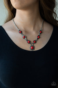 Desert Dreamin' Red Stone and Flower Design Necklace