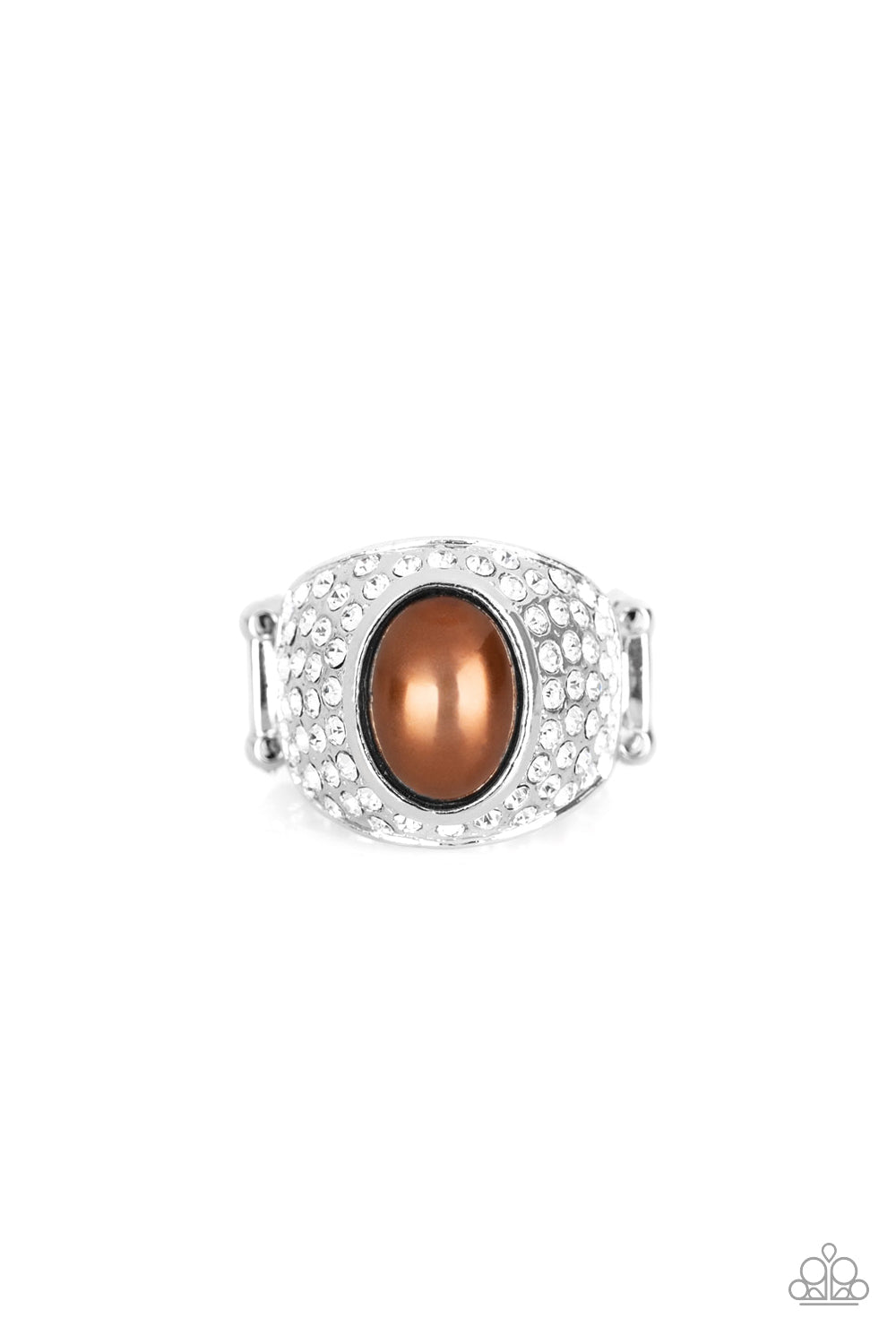 Paparazzi Glittering Go-Getter Brown Pearl Ring