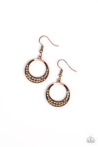 Paparazzi Socialite Luster Cooper Earrings With Topaz Rhinestones