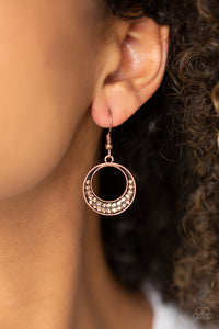 Paparazzi Socialite Luster Cooper Earrings With Topaz Rhinestones