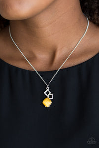 Paparazzi - Stylishly Square - Yellow Moonstone Necklace