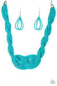 Paparazzi A Standing Ovation Turquoise Blue Seed Bead Necklace