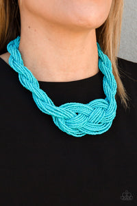 Paparazzi A Standing Ovation Turquoise Blue Seed Bead Necklace