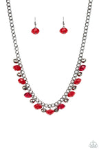 Load image into Gallery viewer, Runway Rebel and Gunmetal Black Short Necklace - Choose Green, Pink, or Red
