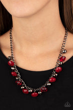 Load image into Gallery viewer, Runway Rebel and Gunmetal Black Short Necklace - Choose Green, Pink, or Red
