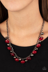 Runway Rebel and Gunmetal Black Short Necklace - Choose Green, Pink, or Red