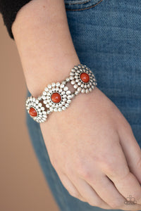 Bountiful Blossoms Brown Stretch Bracelet