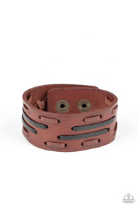 Paparazzi Cowboy Boot Camp Brown Urban Leather Men's Bracelet