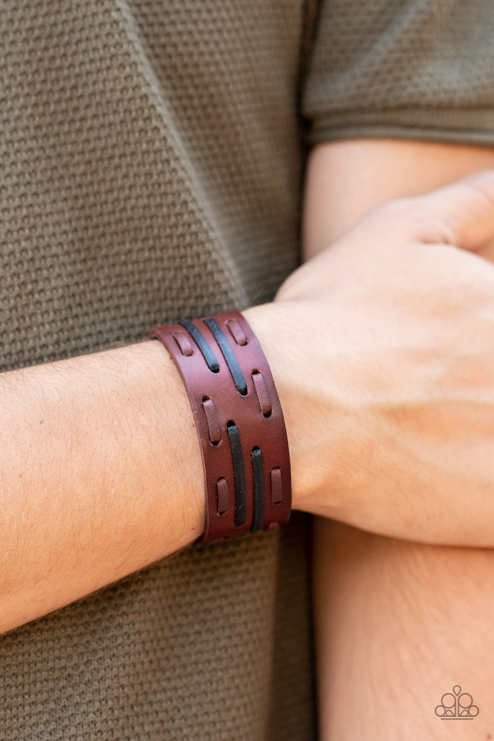 Paparazzi Cowboy Boot Camp Brown Urban Leather Men's Bracelet