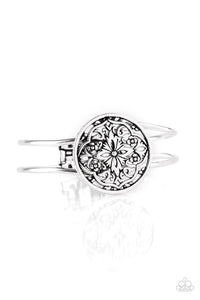 Mandala Majesty Silver Bracelet with Hinge Closure