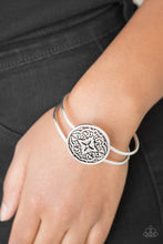 Load image into Gallery viewer, Mandala Majesty Silver Bracelet with Hinge Closure
