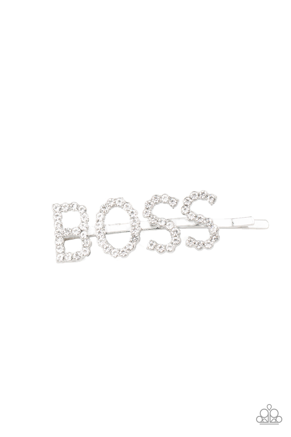 Yas Boss! White Rhinestone Hair Clip