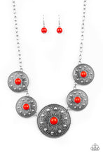 Load image into Gallery viewer, Hey SOL Sister Necklace, Summer Sol Earrings, Live Life to the Fullest, Poppy Pep - Red Jewelry Set 46
